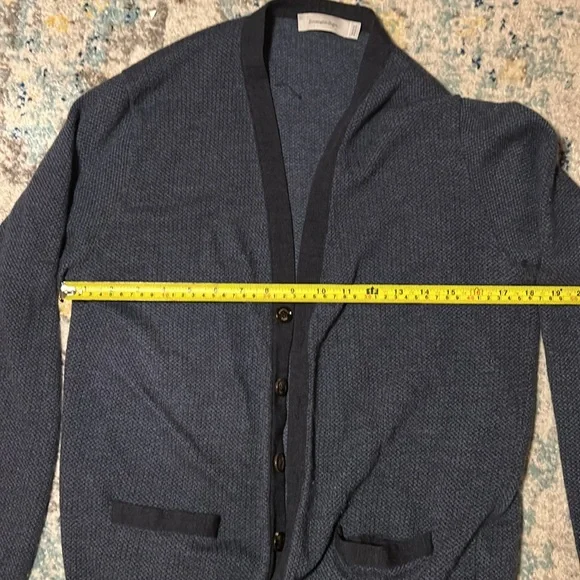 Ermenegildo Zegna blue herringbone cardigan. - Picture 4 of 4